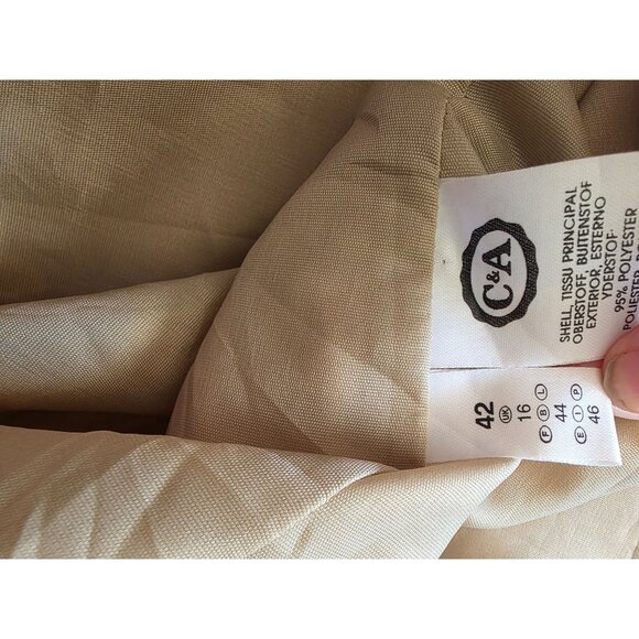 Canda Womens Beige Button-Up Trench Coat Size 42 - Picture 5 of 8